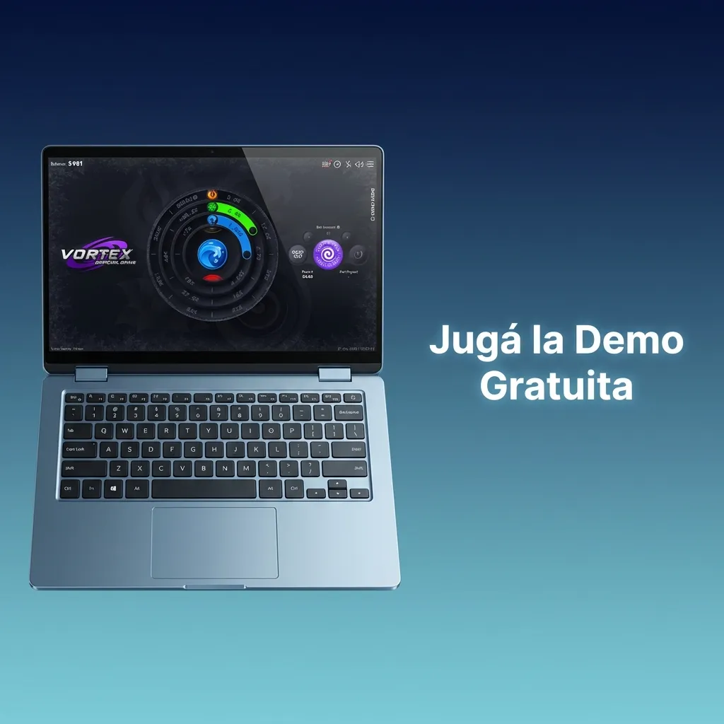 Interfaz de demostración gratuita del juego Vortex mostrando controles de retiro y multiplicador en acción