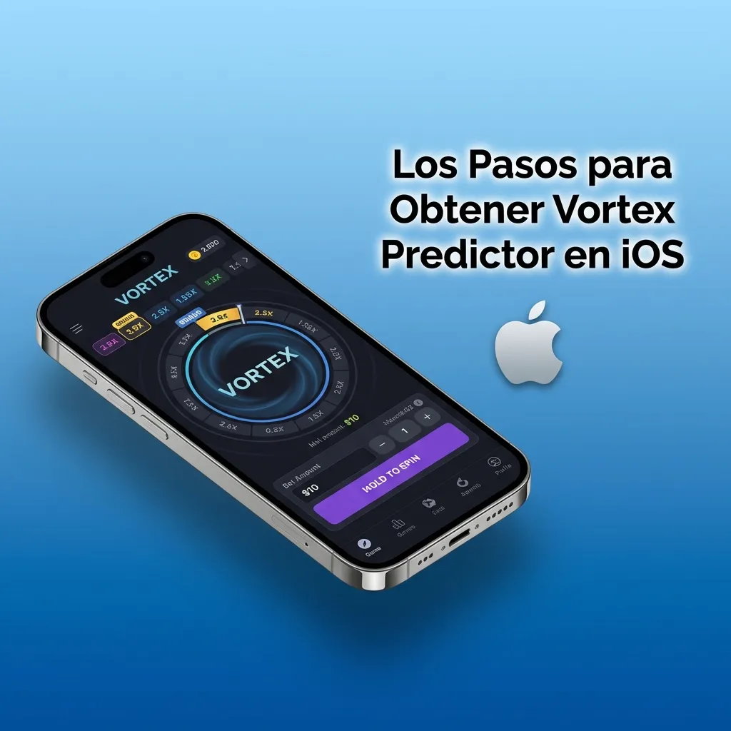 Step-by-step guide showing iOS installation process for Vortex Predictor app with security warnings and configuration steps