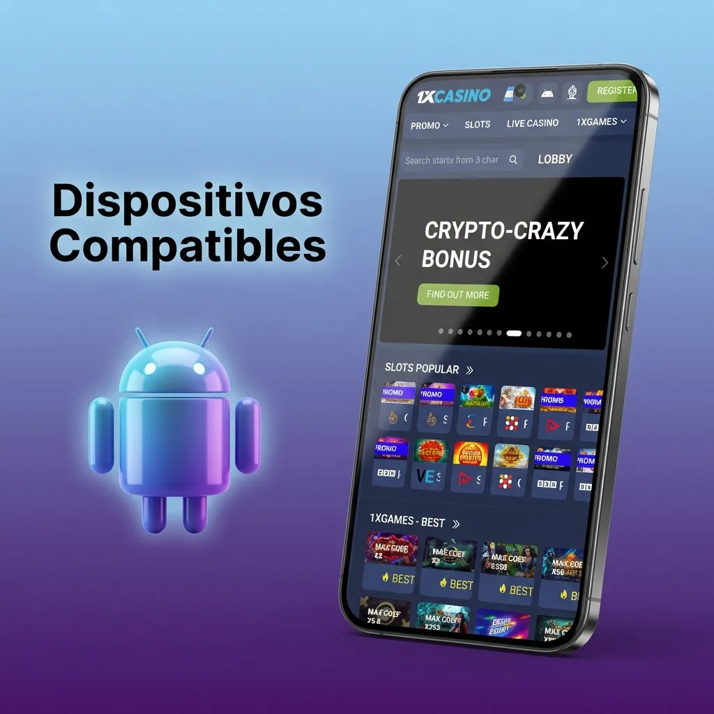 Lista de smartphones compatibles con la aplicación, incluyendo modelos Samsung, Motorola y Xiaomi de diferentes gamas