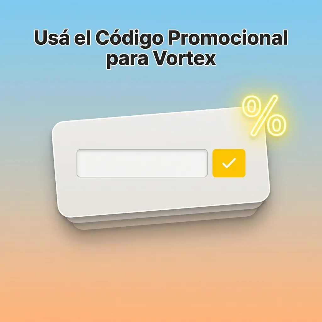 Promotional code VORTEXARG displayed for Argentine casino players to claim 50 extra spins bonus offer