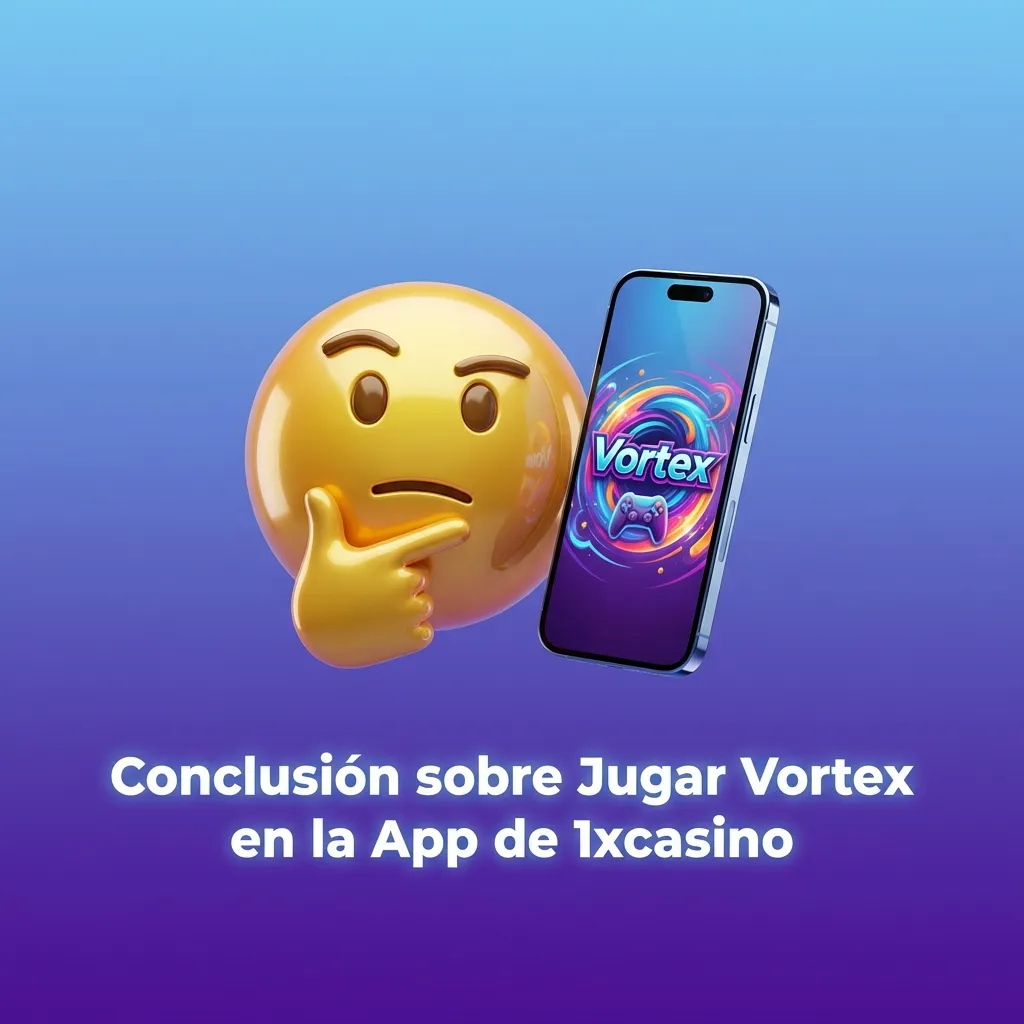 Pantalla de smartphone mostrando la app 1xcasino con el juego Vortex y opciones de pago disponibles
