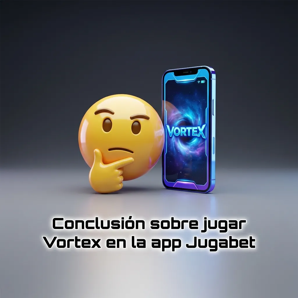 Pantalla de teléfono mostrando la app Jugabet con el juego Vortex, destacando bonos y métodos de pago locales